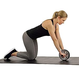 Sunny Health & Fitness Ab Roller Wheel for Abdominal Exercise Core Trainer Wheel Roller – NO. 003 , Black