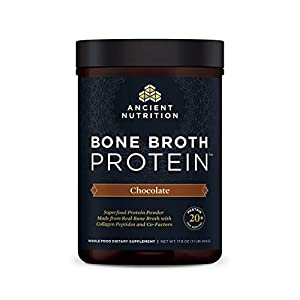 Protein Powder Made from Real Bone Broth by Ancient Nutrition, Chocolate, 20g Protein Per Serving, 20 Serving Tub…