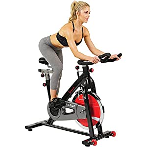 Sunny Health & Fitness Indoor Cycle Exercise Bike with Heavy Chrome 49 LB / 22 LB Flywheel