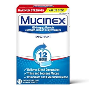 Mucinex Chest Congestion Maximum Strength 12 Hour Extended Release Tablets Relieves Chest Congestion Caused by Excess…