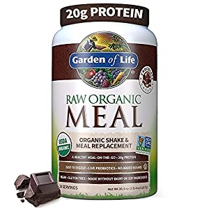 Garden of Life Meal Replacement – Organic Raw Plant Based Protein Powder, Chocolate, Vegan, Gluten-Free, 35.9oz (2lb 4oz…